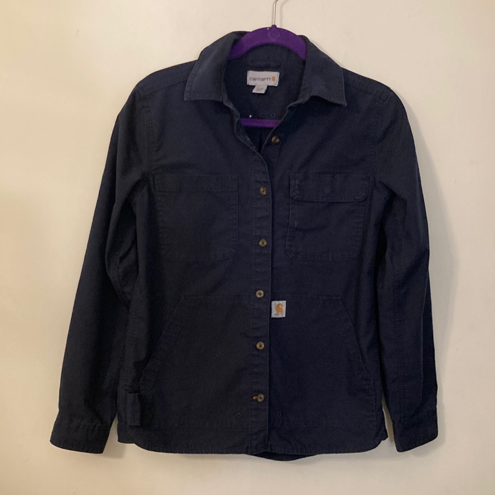 Carhartt rugged navy button down shirt